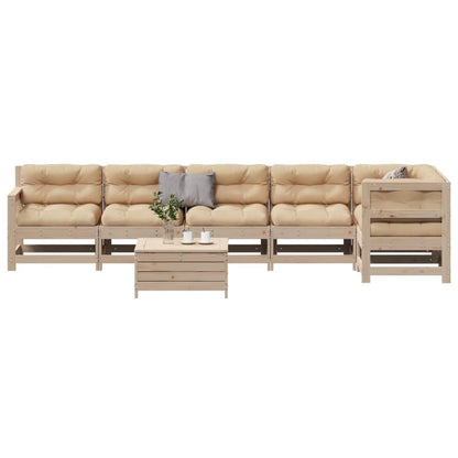 7-Tlg. Garten-Lounge-Set Mit Kissen Imprägniertes Kiefernholz