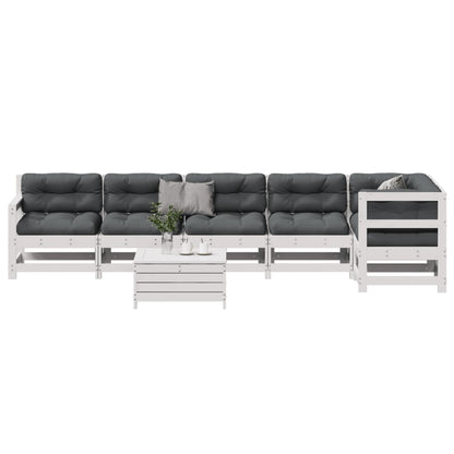 7-Tlg. Garten-Lounge-Set Mit Kissen Imprägniertes Kiefernholz