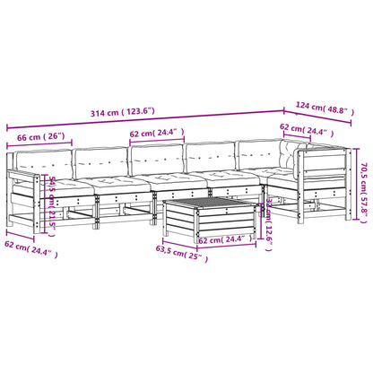 7-Tlg. Garten-Lounge-Set Mit Kissen Imprägniertes Kiefernholz