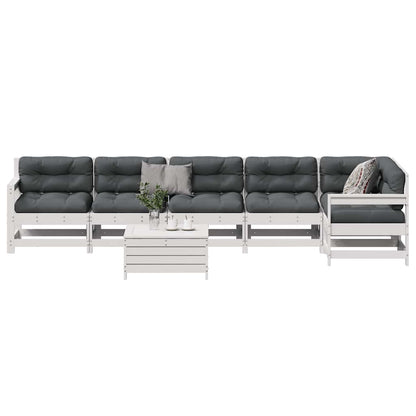 7-Tlg. Garten-Lounge-Set Mit Kissen Massivholz Kiefer