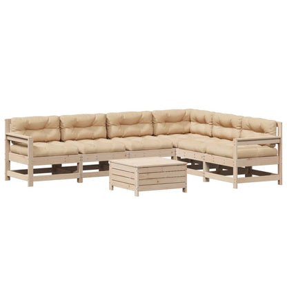 7-Tlg. Garten-Lounge-Set Mit Kissen Massivholz Kiefer
