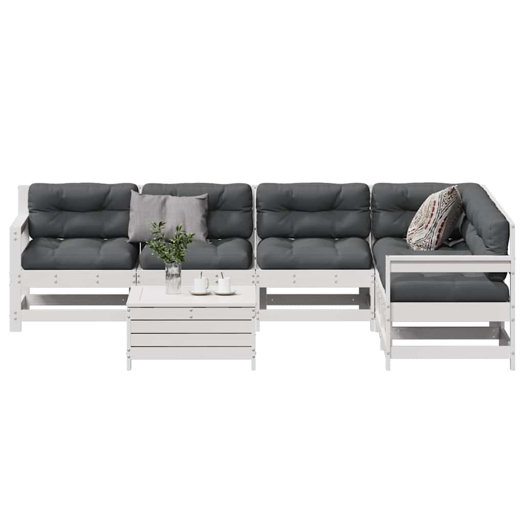 7-Tlg. Garten-Lounge-Set Mit Kissen Massivholz Kiefer
