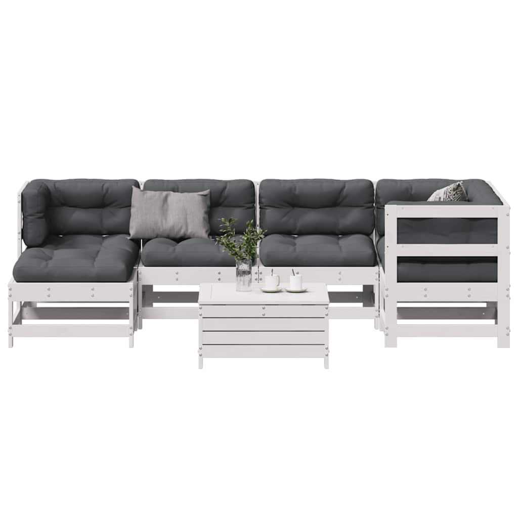 7-Tlg. Garten-Lounge-Set Mit Kissen Imprägniertes Kiefernholz