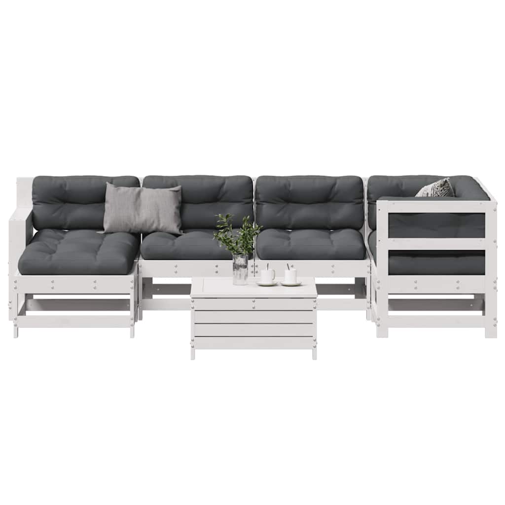 7-Tlg. Garten-Lounge-Set Mit Kissen Imprägniertes Kiefernholz