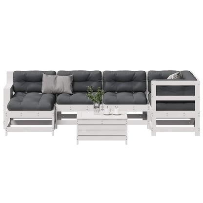 7-Tlg. Garten-Lounge-Set Mit Kissen Imprägniertes Kiefernholz