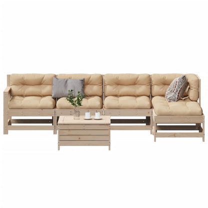6-Tlg. Garten-Lounge-Set Mit Kissen Imprägniertes Kiefernholz