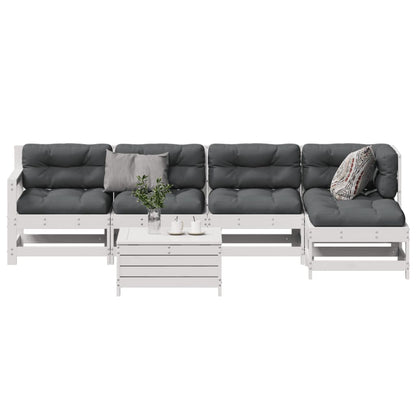 6-Tlg. Garten-Lounge-Set Mit Kissen Imprägniertes Kiefernholz