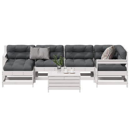 7-Tlg. Garten-Lounge-Set Mit Kissen Imprägniertes Kiefernholz