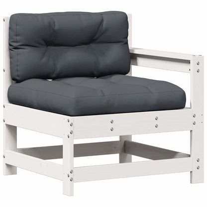 7-Tlg. Garten-Lounge-Set Mit Kissen Weiß Massivholz Kiefer