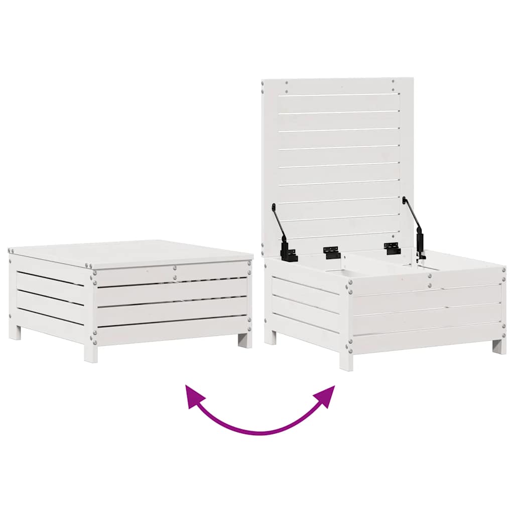 7-Tlg. Garten-Lounge-Set Mit Kissen Weiß Massivholz Kiefer
