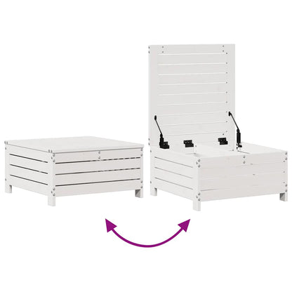 7-Tlg. Garten-Lounge-Set Mit Kissen Weiß Massivholz Kiefer
