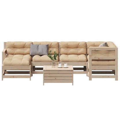 7-Tlg. Garten-Lounge-Set Mit Kissen Massivholz Kiefer