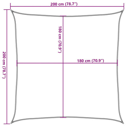 Sonnensegel 160 G/M² Quadratisch 2X2 M Hdpe Hellgrau