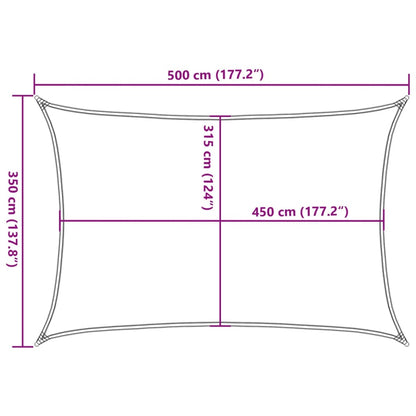 Sonnensegel 160 G/M² Rechteckig 3,5X5 M Hdpe Hellgrau