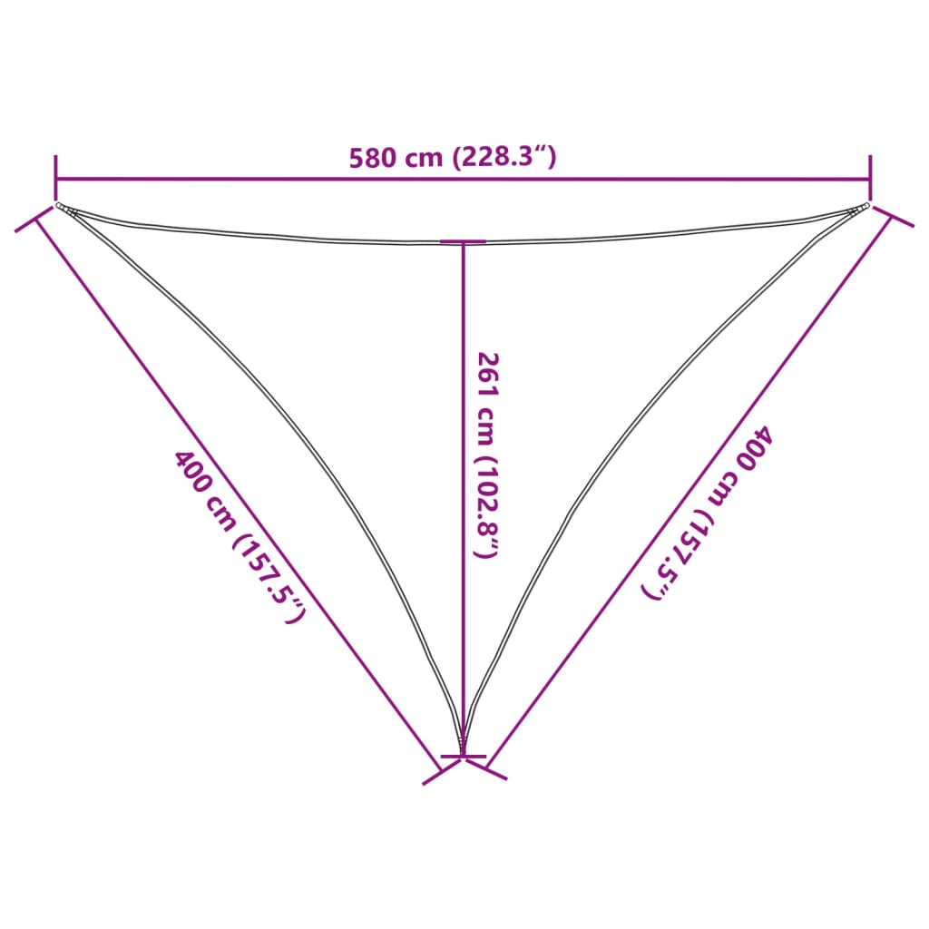 Sonnensegel 160 G/M² Dreieckig 4X4X5,8 M Hdpe Hellgrau