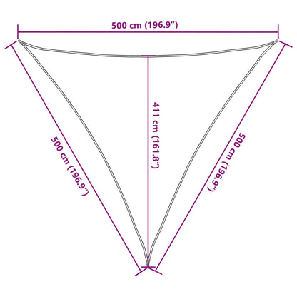 Sonnensegel 160 G/M² Dreieckig 5X5X5 M Hdpe Hellgrau