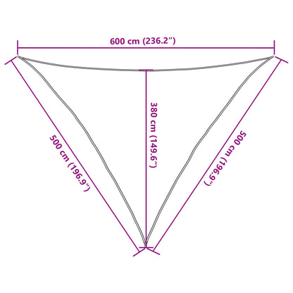 Sonnensegel 160 G/M² Dreieckig 5X5X6 M Hdpe Hellgrau