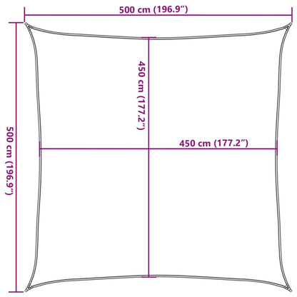 Sonnensegel 160 G/M² Quadratisch 5X5 M Hdpe Sandfarbe