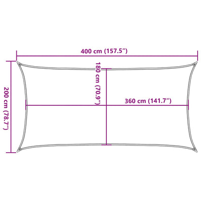 Sonnensegel 160 G/M² Rechteckig N 2X4 M Hdpe Sandfarbe