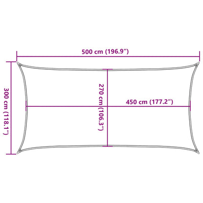 Sonnensegel 160 G/M² Rechteckig N 3X5 M Hdpe Sandfarbe