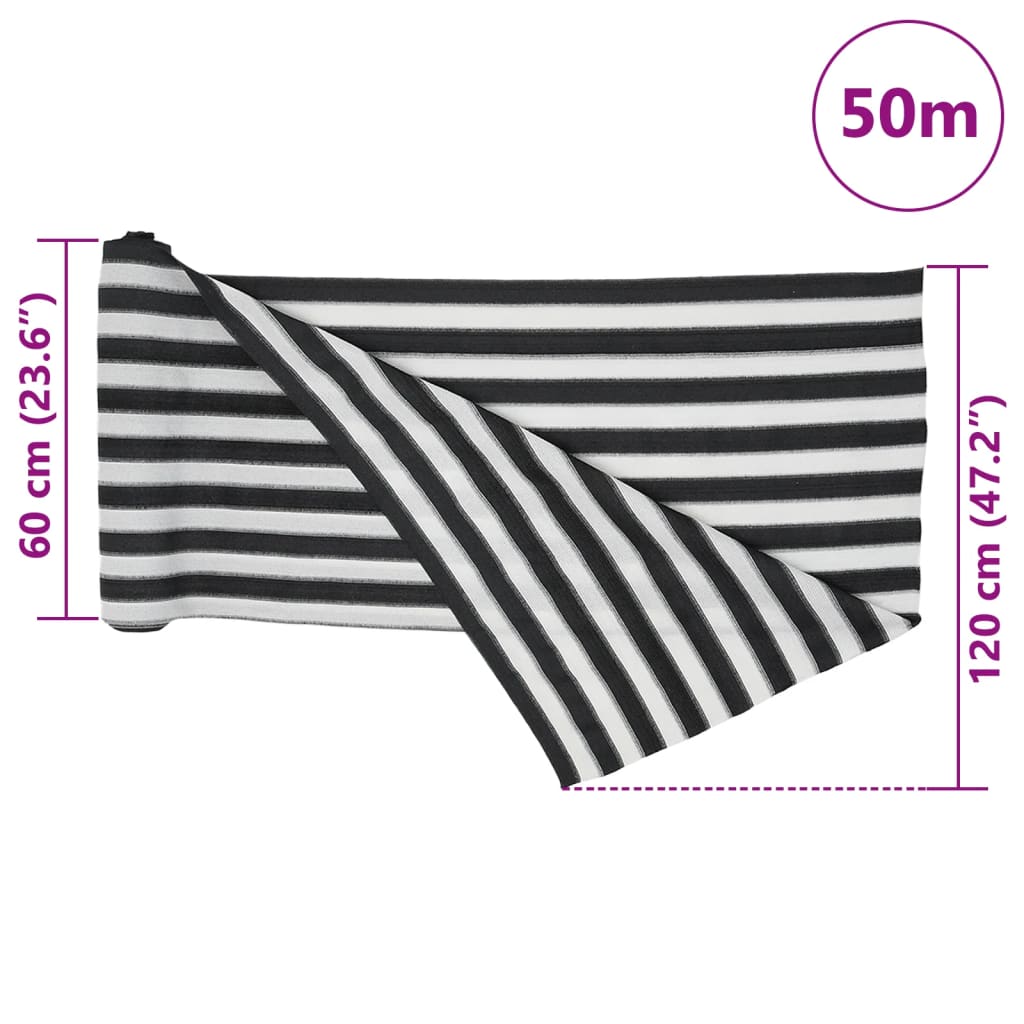 Zaunblende 1,2X50 M Hdpe 75 G/M² Anthrazit Und Weiß