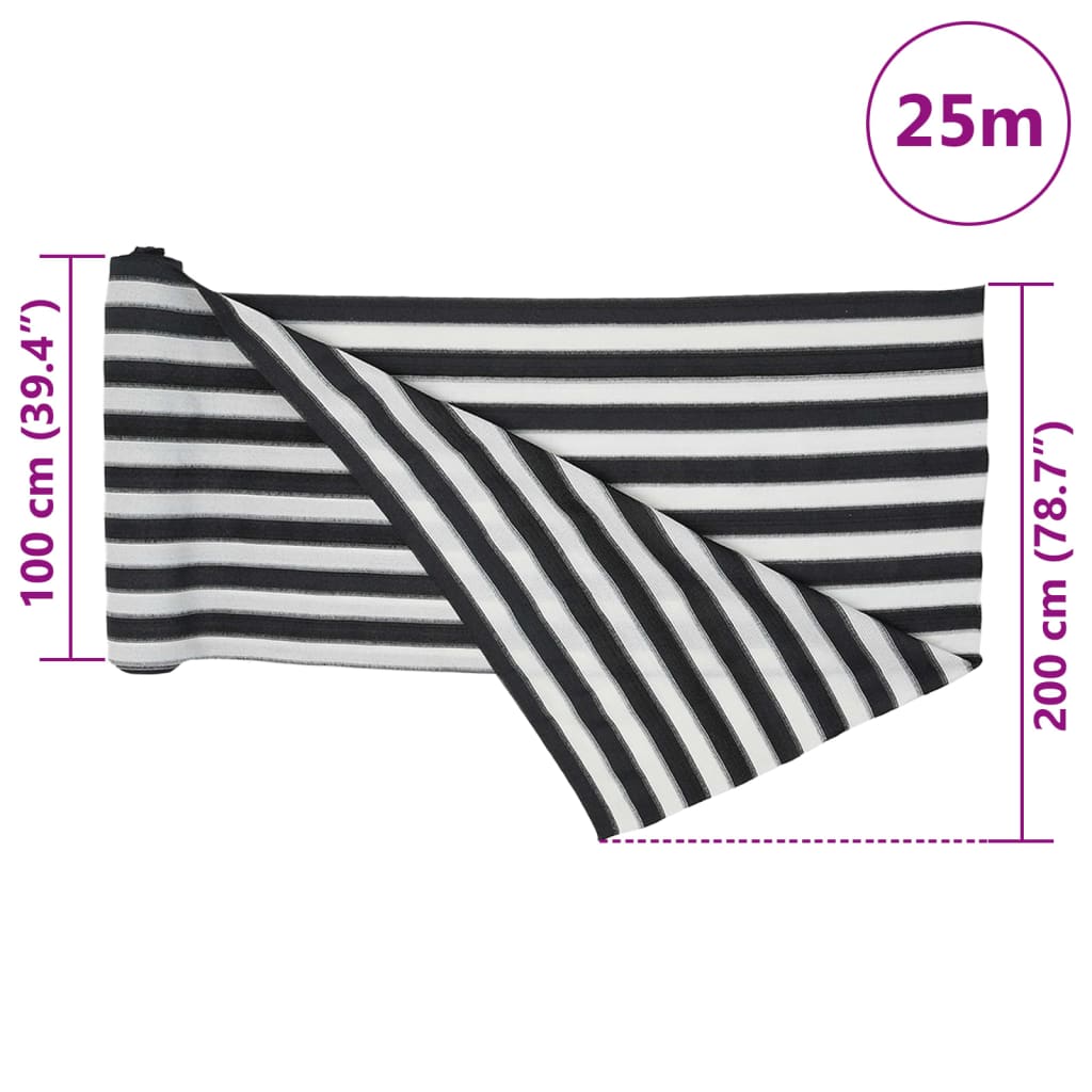 Zaunblende 2X25 M Hdpe 150 G/M² Anthrazit Und Weiß