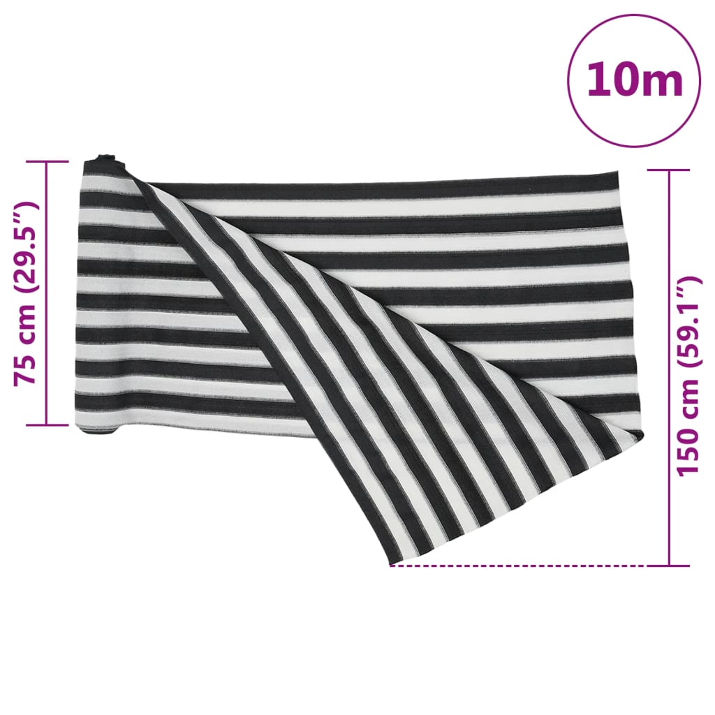 Zaunblende 1,5X10 M Hdpe 195 G/M² Anthrazit Und Weiß