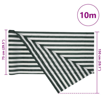 Zaunblende 1,5X10 M Hdpe 150 G/M² Grün Und Weiß