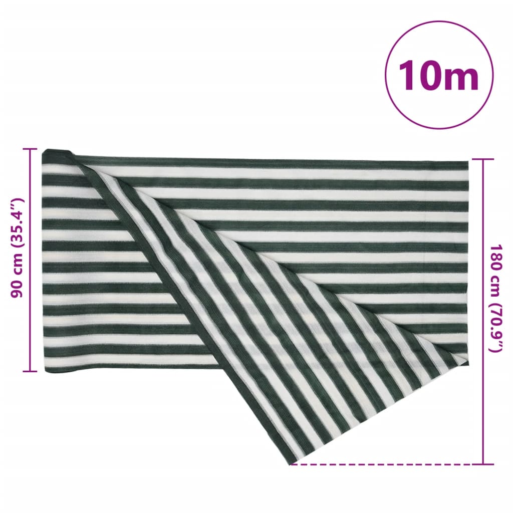 Zaunblende 1,8X10 M Hdpe 195 G/M² Grün Und Weiß