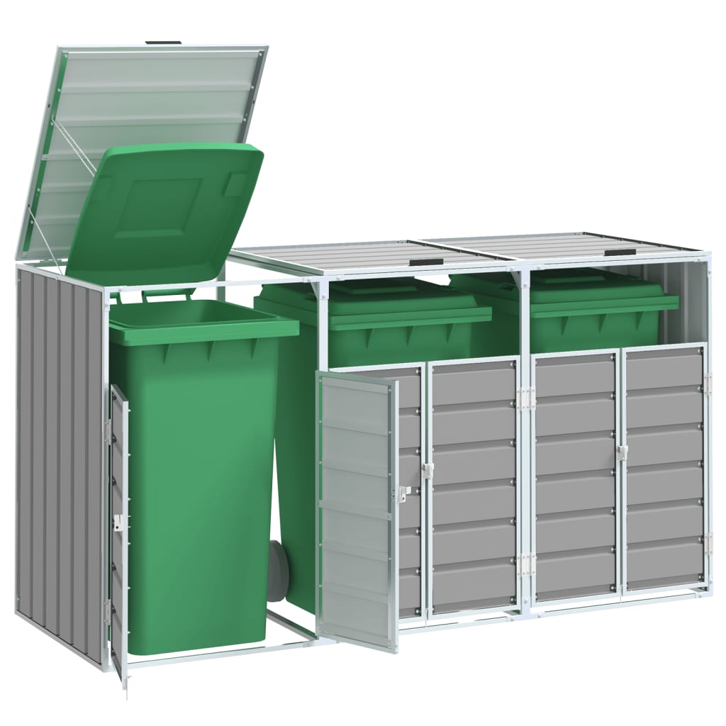 Mülltonnenbox Für 3 Tonnen 216X81X115 Cm Stahl
