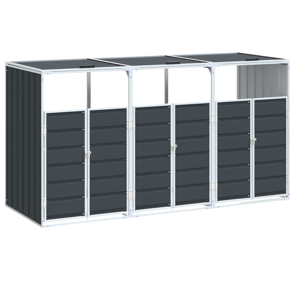 Mülltonnenbox Für 3 Tonnen 216X81X115 Cm Stahl