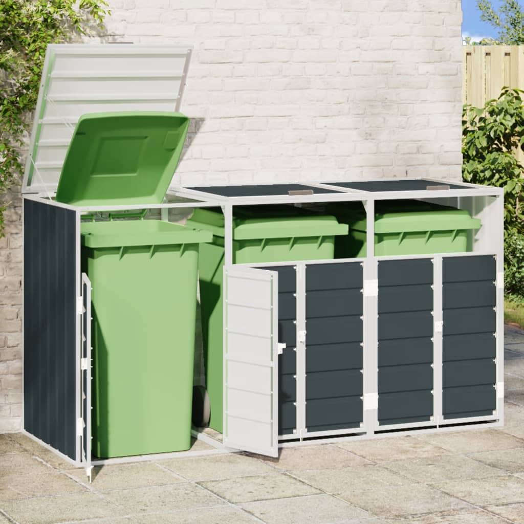 Mülltonnenbox Für 3 Tonnen 216X81X115 Cm Stahl