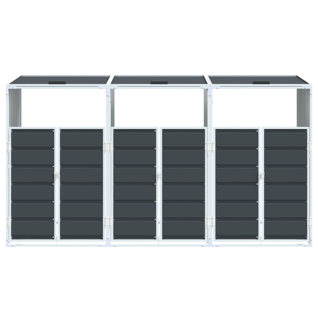 Mülltonnenbox Für 3 Tonnen 216X81X115 Cm Stahl