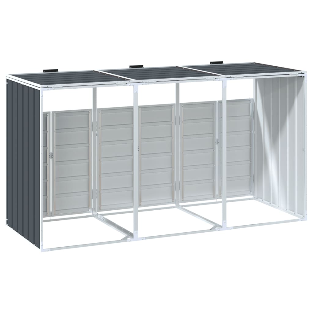 Mülltonnenbox Für 3 Tonnen 216X81X115 Cm Stahl