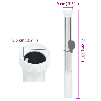 Bodenhülse Für Sonnenschirm Mit 40-50 Mm Mast Silbern Aluminum Creme