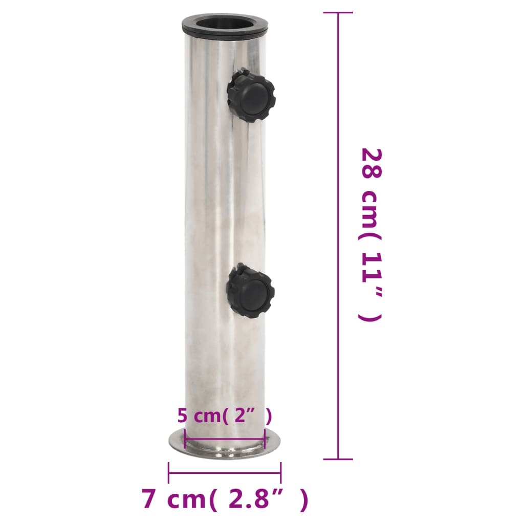 Sonnenschirmständer Für Ø38/48 Mm Mast Silbern Edelstahl Anthrazit