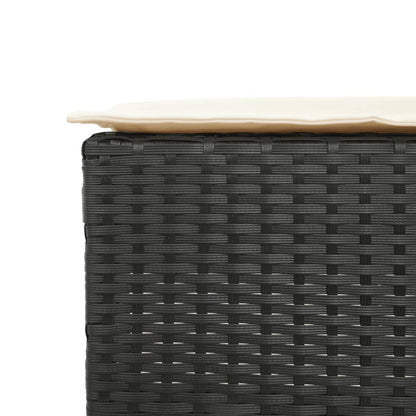 3-Tlg. Gartenbar-Set Mit Kissen Poly Rattan