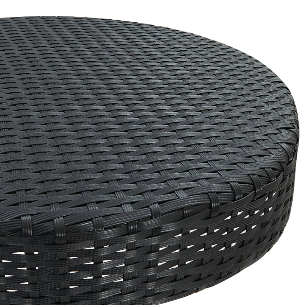 3-Tlg. Gartenbar-Set Mit Kissen Poly Rattan