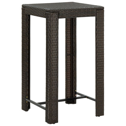 3-Tlg. Gartenbar-Set Mit Kissen Poly Rattan