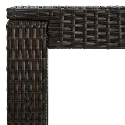 3-Tlg. Gartenbar-Set Mit Kissen Poly Rattan