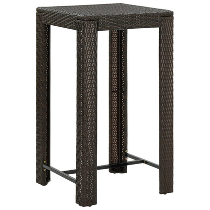 5-Tlg. Gartenbar-Set Mit Kissen Poly Rattan