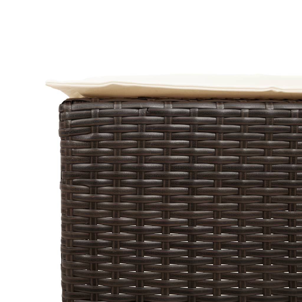 5-Tlg. Gartenbar-Set Mit Kissen Poly Rattan