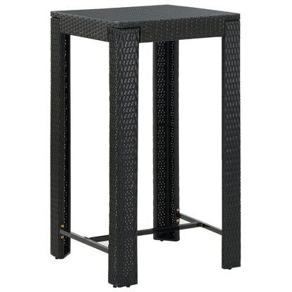 3-Tlg. Gartenbar-Set Mit Kissen Poly Rattan