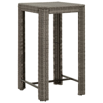 3-Tlg. Gartenbar-Set Mit Kissen Poly Rattan