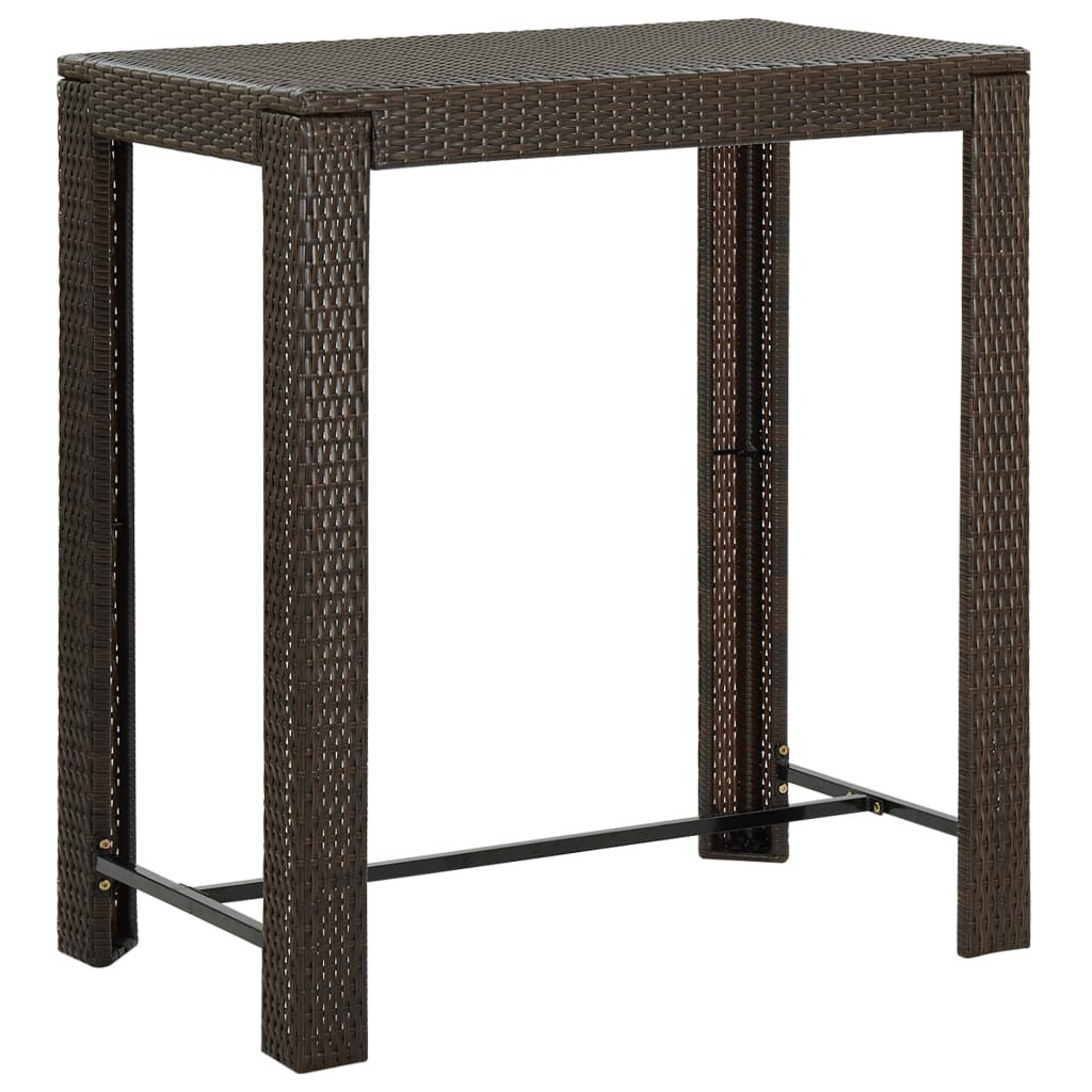 5-Tlg. Gartenbar-Set Mit Kissen Poly Rattan