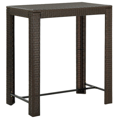 7-Tlg. Gartenbar-Set Mit Kissen Poly Rattan