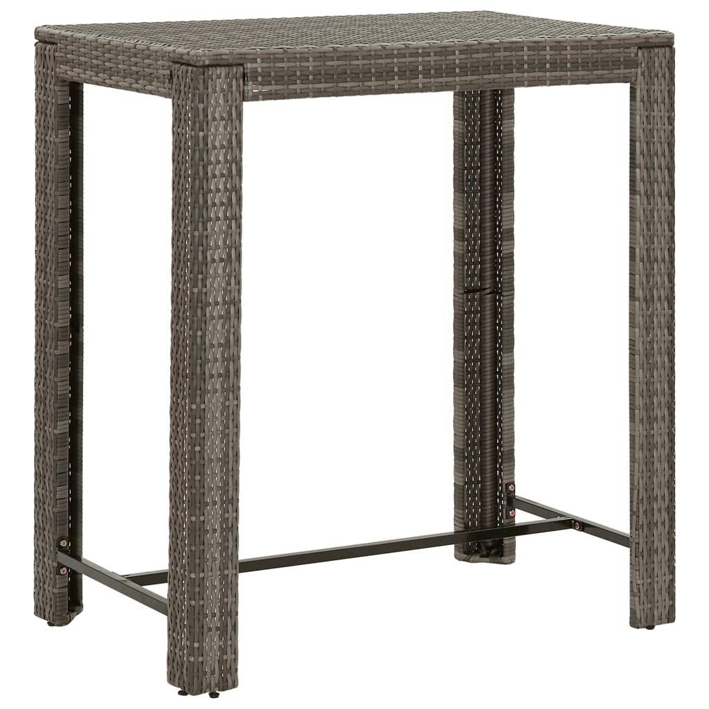 7-Tlg. Gartenbar-Set Mit Kissen Poly Rattan