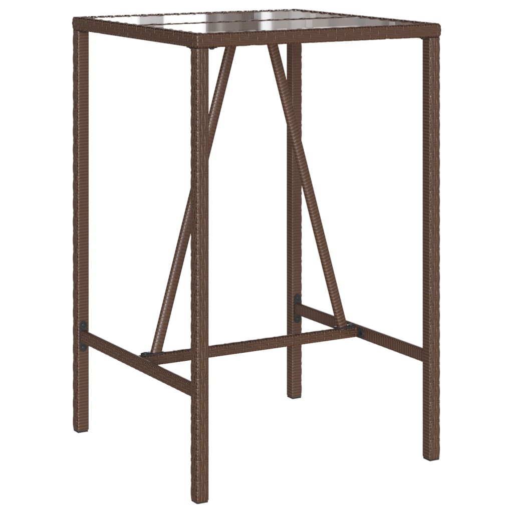 3-Tlg. Gartenbar-Set Mit Kissen Poly Rattan