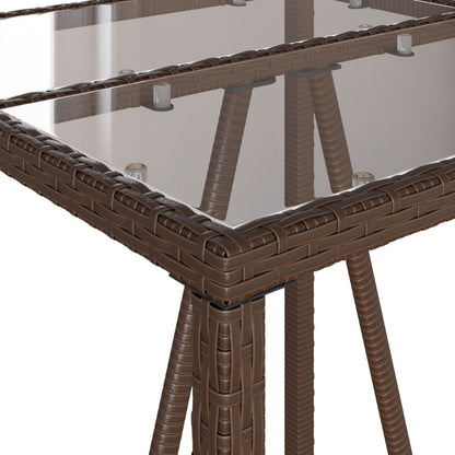 3-Tlg. Gartenbar-Set Mit Kissen Poly Rattan