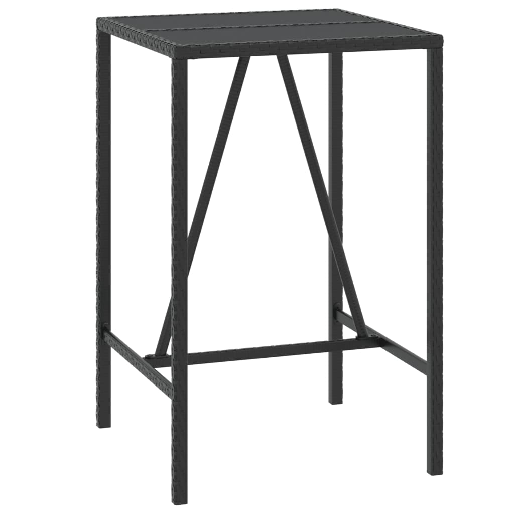 3-Tlg. Gartenbar-Set Mit Kissen Poly Rattan
